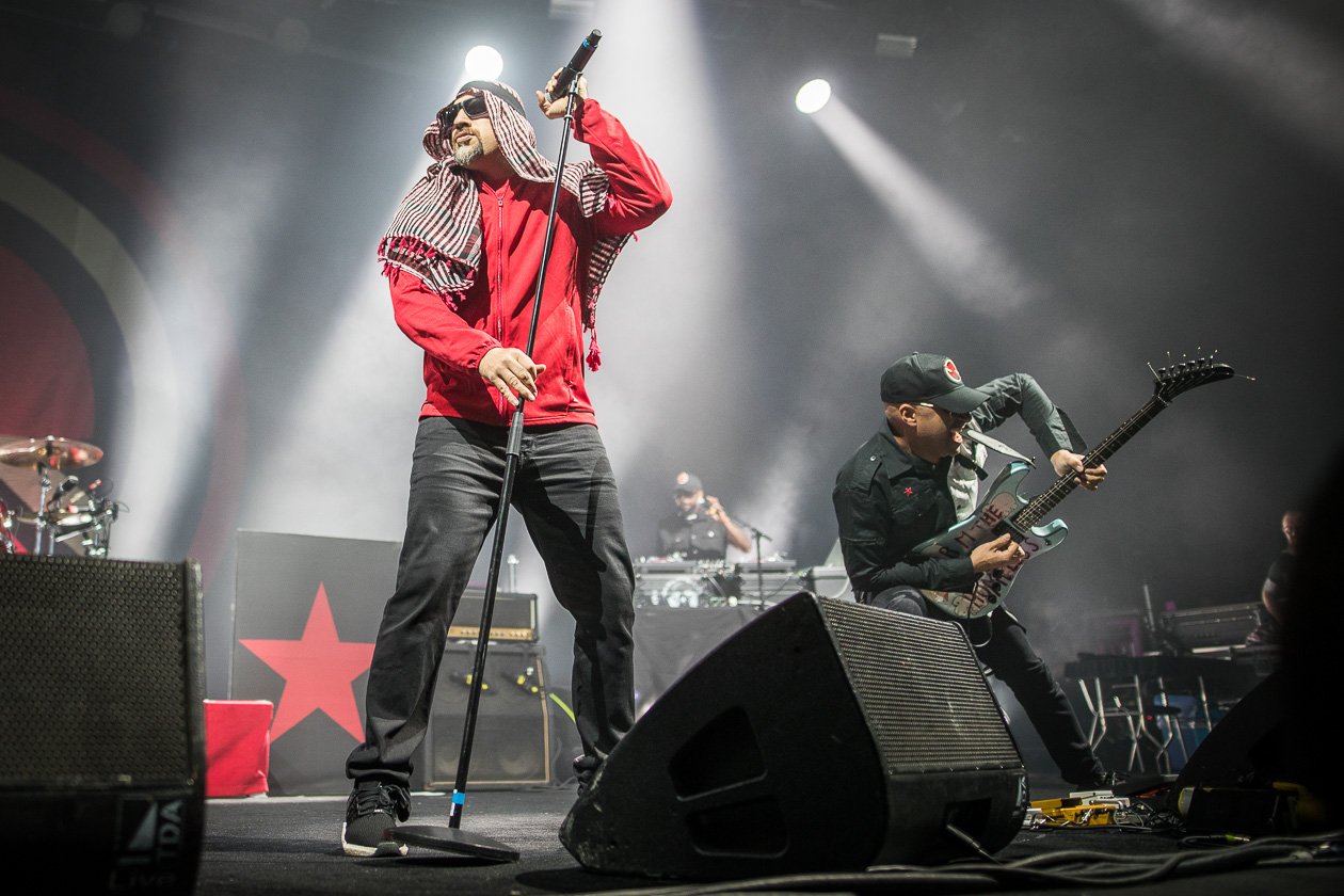 Prophets Of Rage – RATM, Cypress Hill und Public Enemy on stage beim einzigen Deutschland-Gig. – B-Real und Tom Morello.