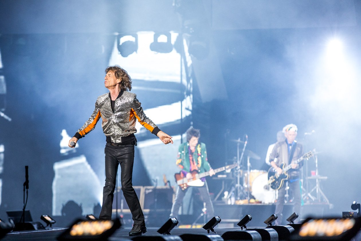 Rolling Stones – Mick Jagger, Keith Richards, Charlie Watts und Ron Wood zum Auftakt der "No Filter"-Europatour in Hamburg. – Auch "Dancing With Mr. D." hatten sie zuvor lange nicht gespielt.