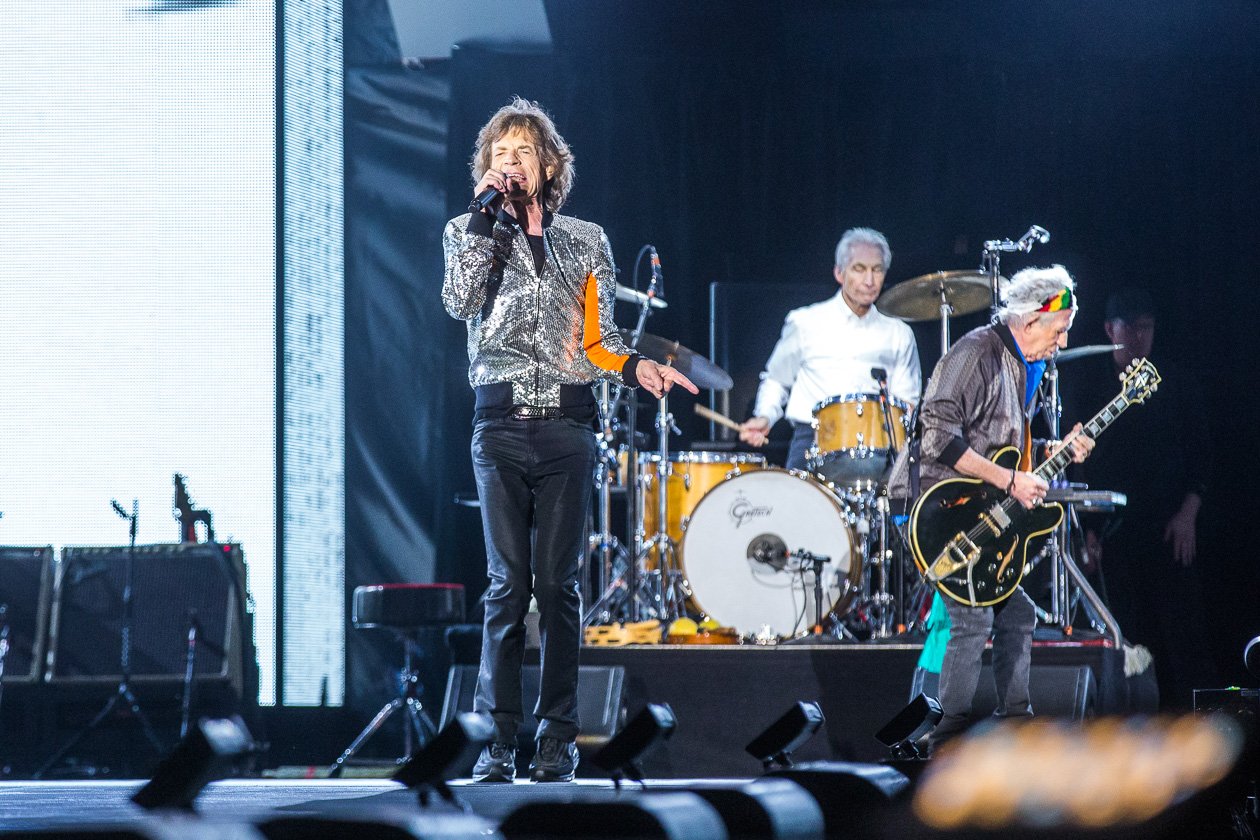 Rolling Stones – Mick Jagger, Keith Richards, Charlie Watts und Ron Wood zum Auftakt der "No Filter"-Europatour in Hamburg. – Beim Auftakt der „No Filter“-Europa-Tour ...