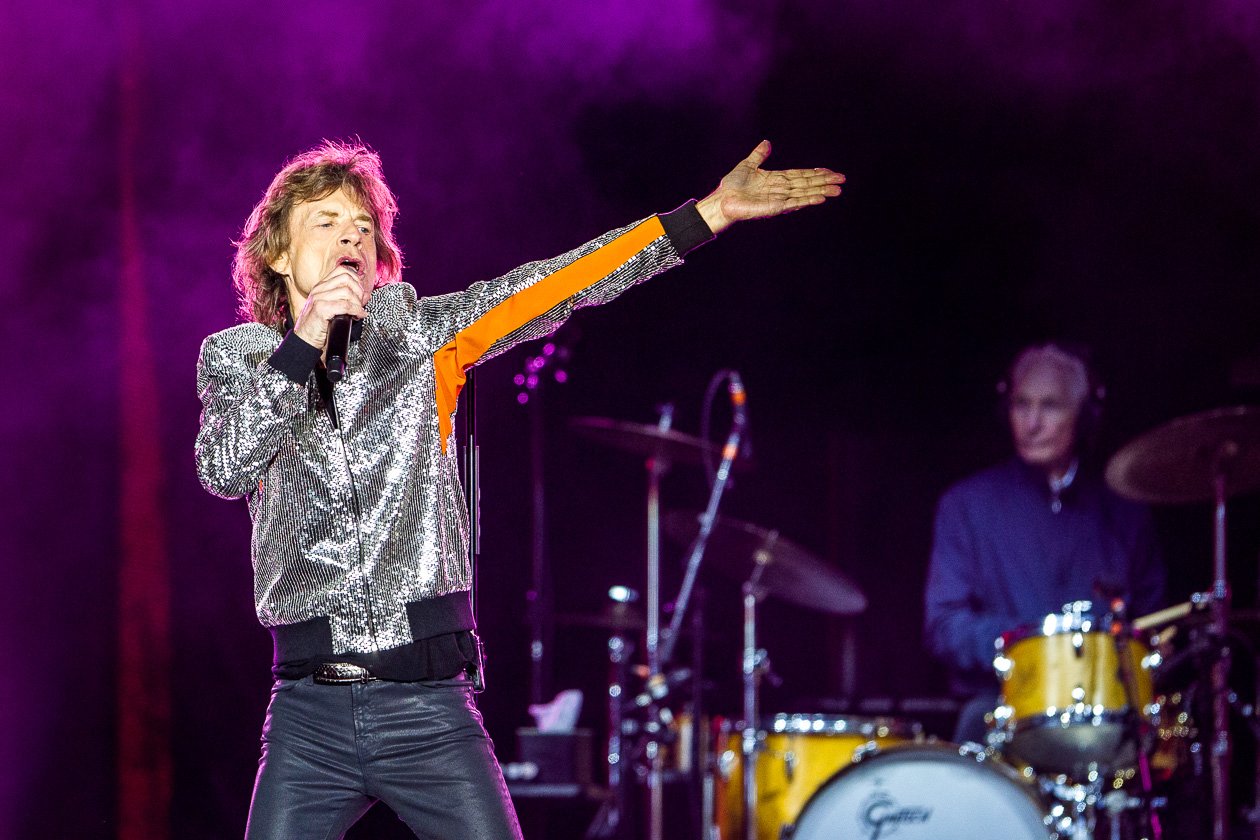 Rolling Stones – Mick Jagger, Keith Richards, Charlie Watts und Ron Wood zum Auftakt der "No Filter"-Europatour in Hamburg. – Mick und Charlie.