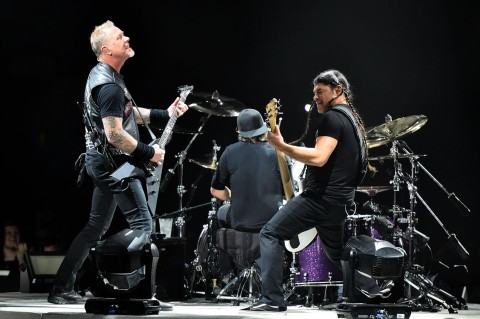 Hetfield, Ulrich (von hinten), Trujillo.